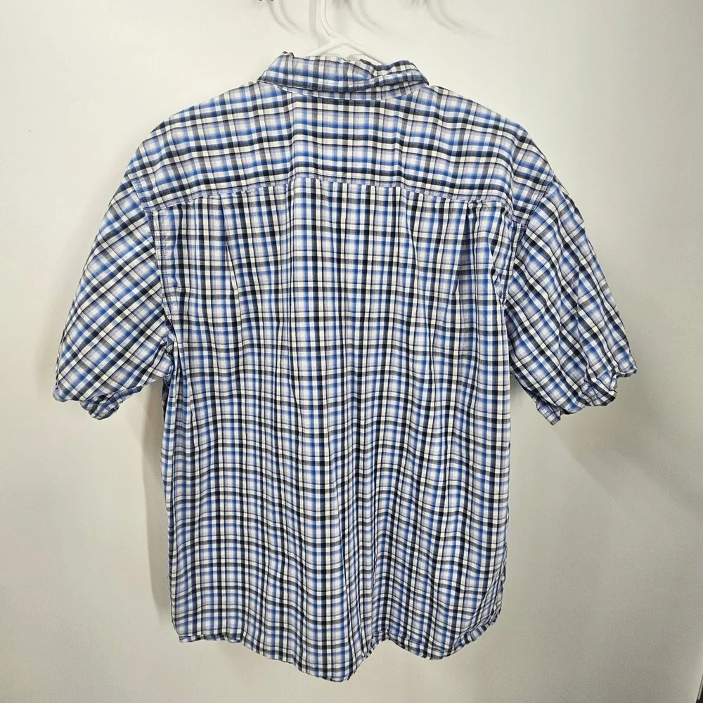 Blue‎ Mountain Mens XL Short Sleeve Plaid Button Down Shirt